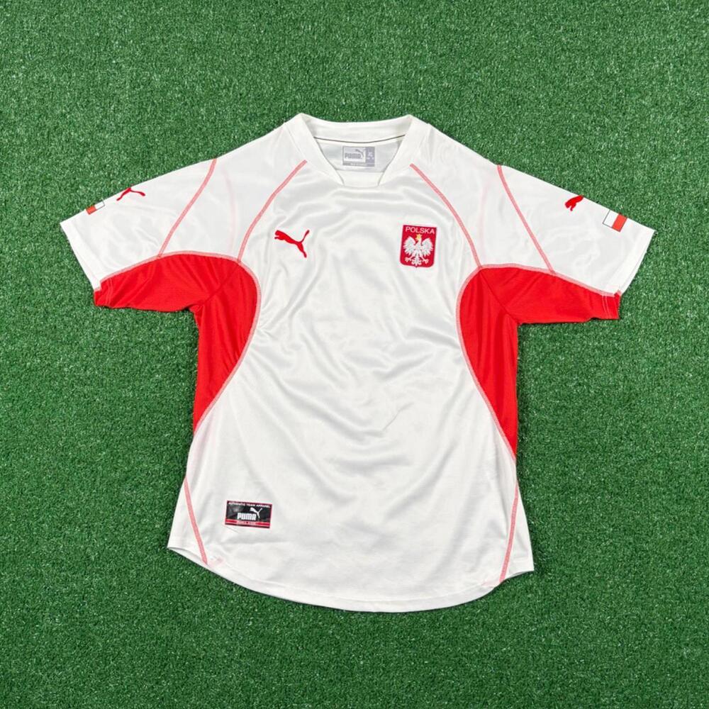 Vintage y2k 2002/04 Puma Polska red white soccer futbol jersey
